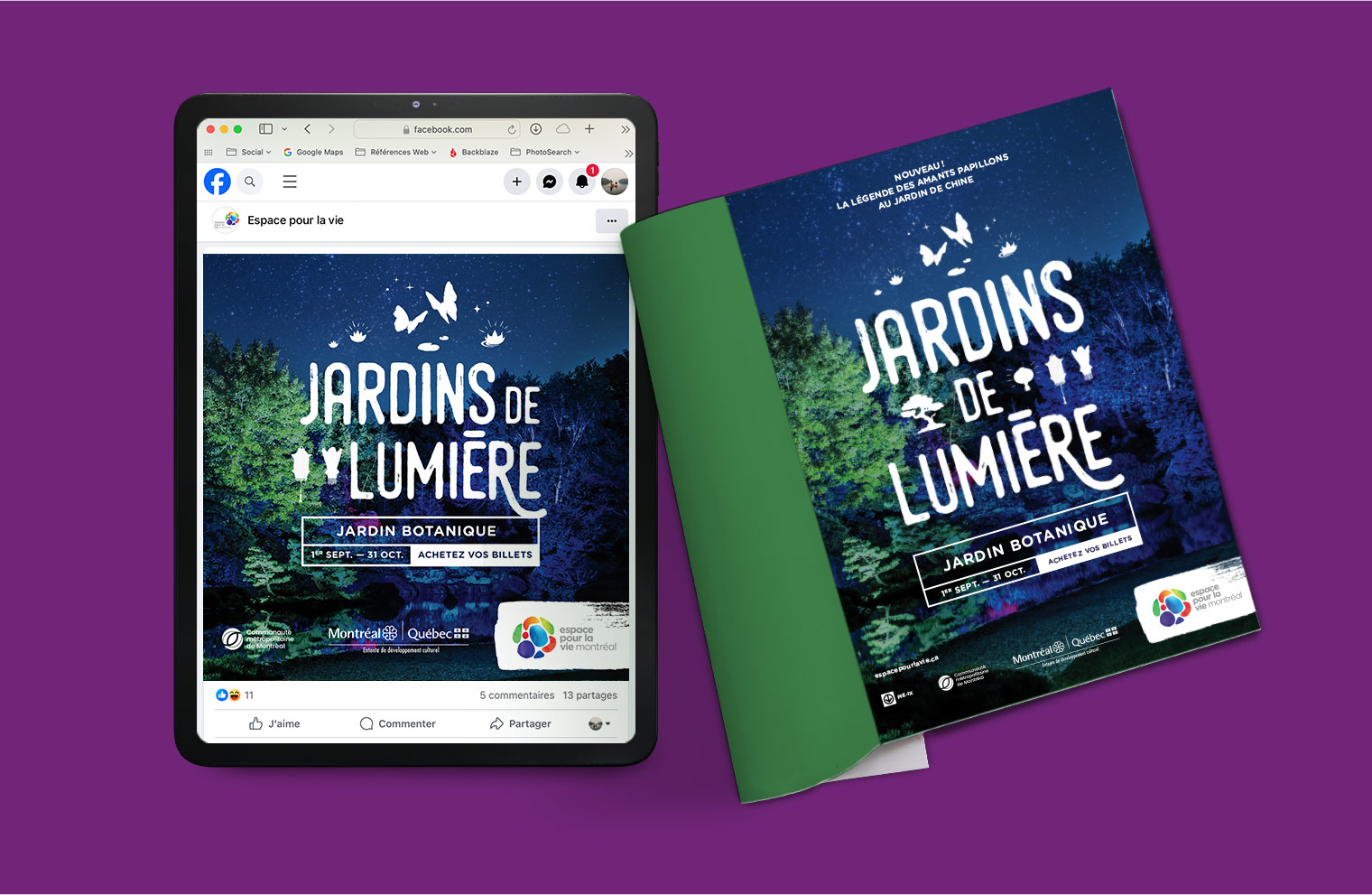 Visuels pour médias sociaux et publicité imprimée